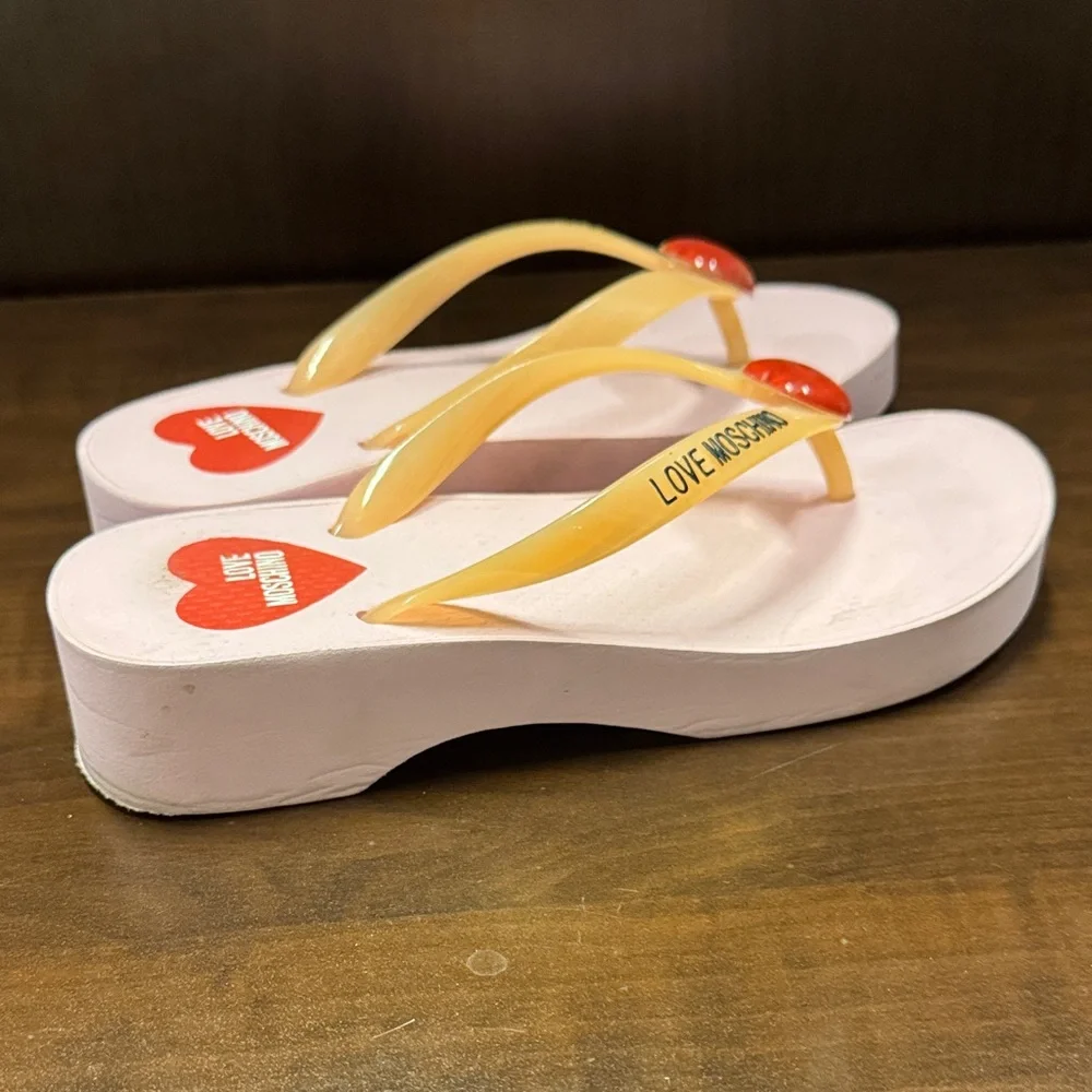 Love Moschino Women's Sandals with Red Heart Accent - Picture 4 of 6